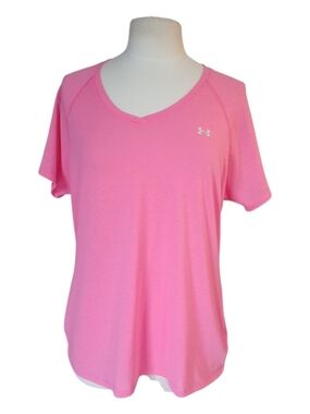 Under Armour Pink V-Neck Short Sleeve Athletic Tee